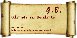 Gömöry Benáta névjegykártya